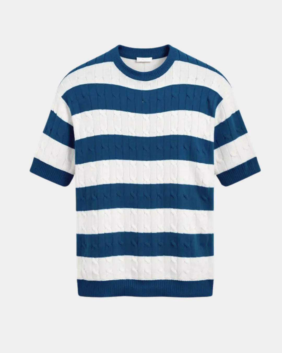 PORTOFINO CABLE KNIT CREWNECK T-SHIRT