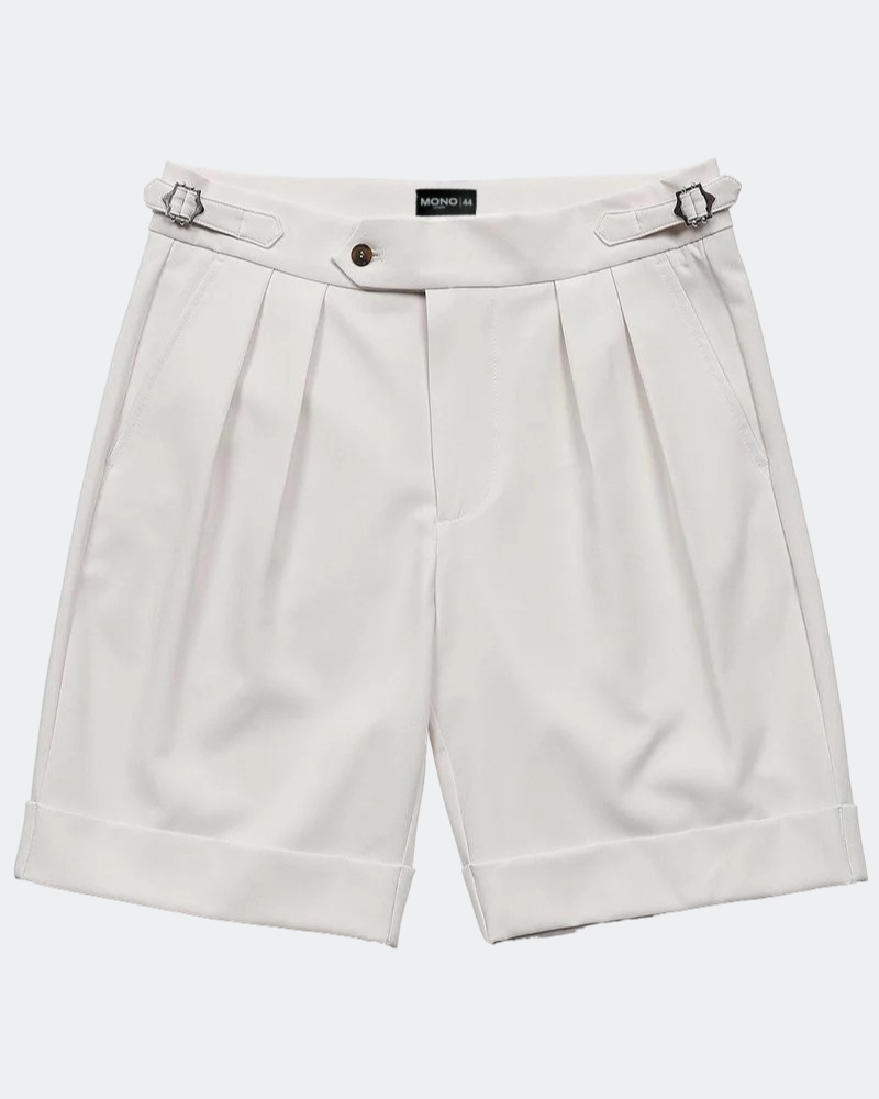 COMO PLEATED SHORTS WHITE