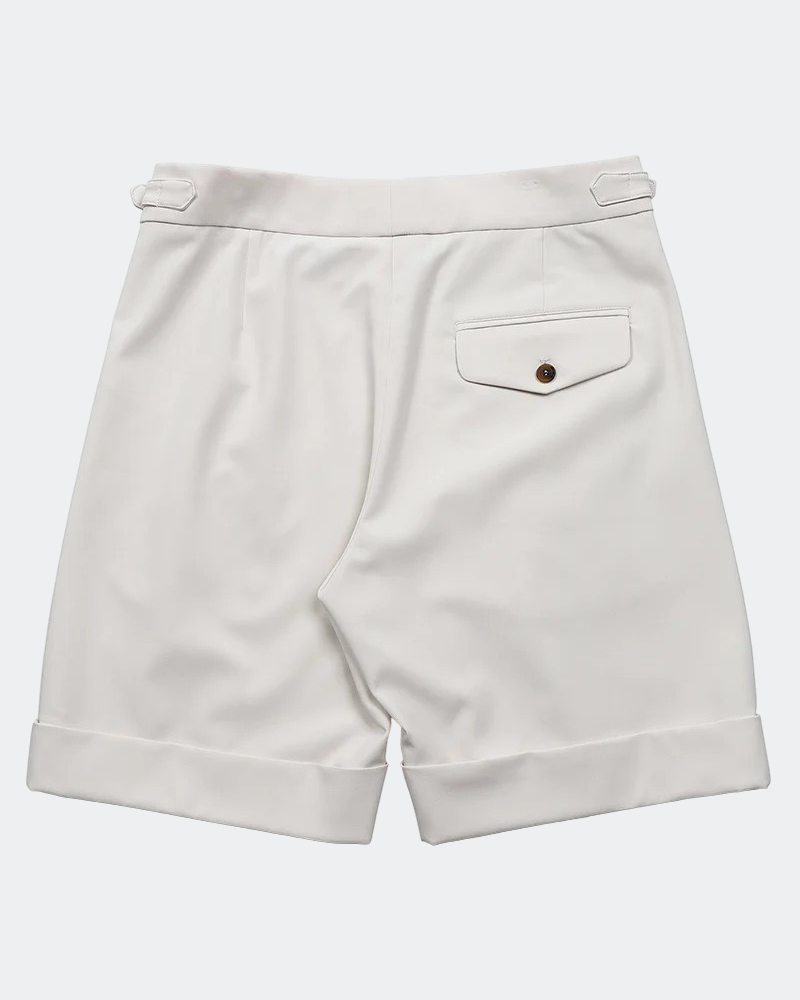 COMO PLEATED SHORTS WHITE